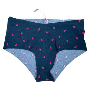 NWT Victoria’s Secret Black Strawberry Cheeky No Show Panty Small